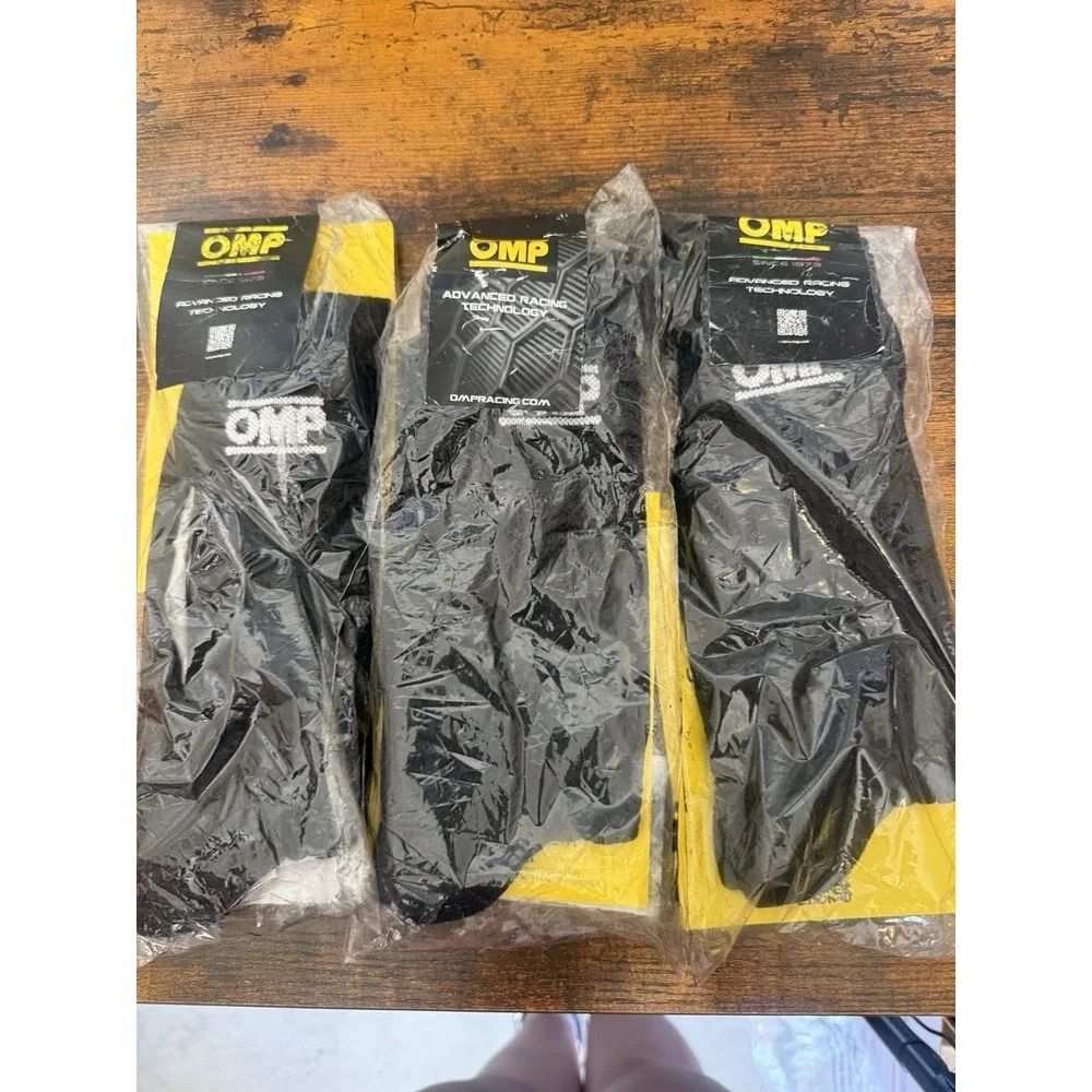 New OMP Racing Tecnica Socks 3 Pairs IEO-0766-A01, Black Size Large